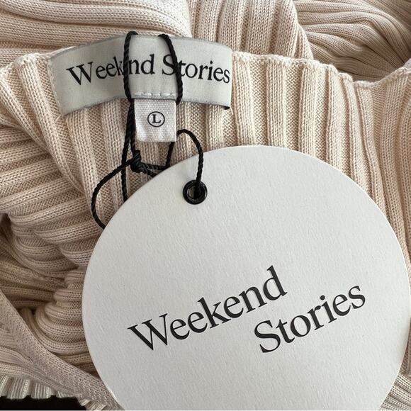 Weekend Stories Revolve Lisbeth Dress in Champagne NWT Large - Picture 7 of 7